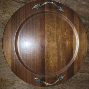 vintage Ozark Walnutware solid walnut serving tray.